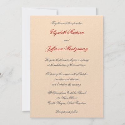 William Morris Red Leaves Wedding Invitation