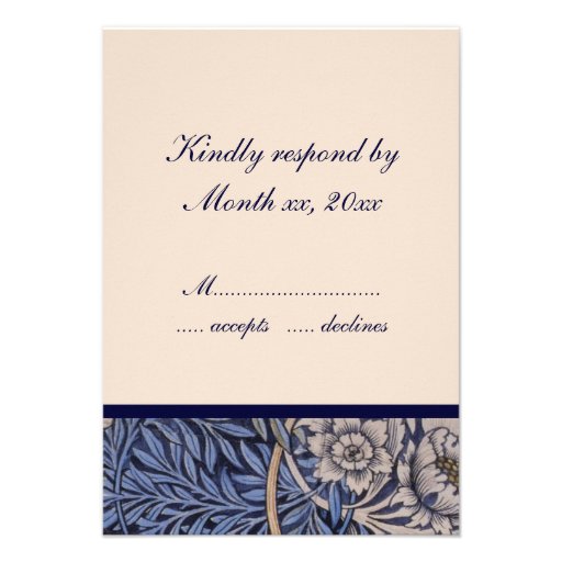 William Morris Reply Cards for Square Invitations