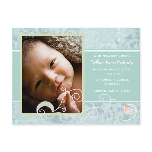William Renee Birth Announcement postcard