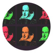 William Shakespeare Collage Round Stickers