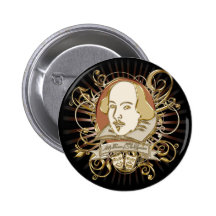 William Shakespeare Crest (Gold) Button