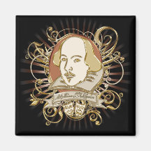 William Shakespeare Crest (Gold) Magnets