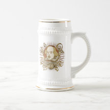 William Shakespeare Crest (Gold) Mugs