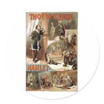 William Shakespeare Hamlet Play Round Sticker