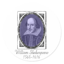 William Shakespeare Round Sticker