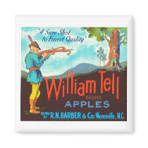 William Tell Apples Vintage Crate Label magnets