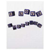 William toy blocks in blue customized letterhead