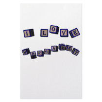 William toy blocks in blue stationery