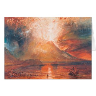 William Turner Vesuvius in Eruption waterscape art Card