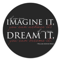 William Ward Imagine Quote Round Sticker