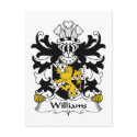 Williams Family Crest postcards