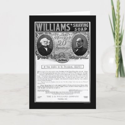 Williams Shaving Soap Ad 1901 Greeting Cards by lc_vintagephotos
