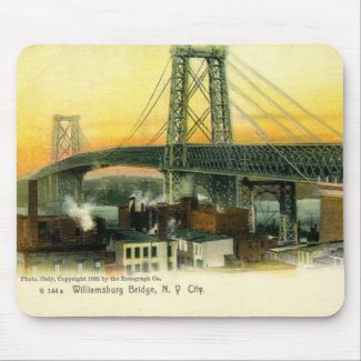 Williamsburg Bridge, New York City, 1905 Vintage mousepad