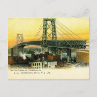 Williamsburg Bridge, New York City, 1905 Vintage postcard