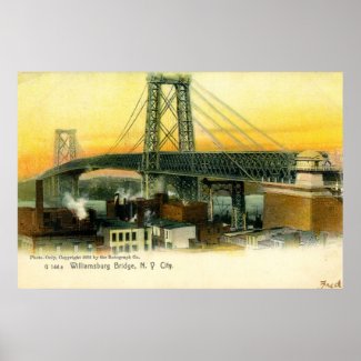 Williamsburg Bridge, New York City, 1905 Vintage print