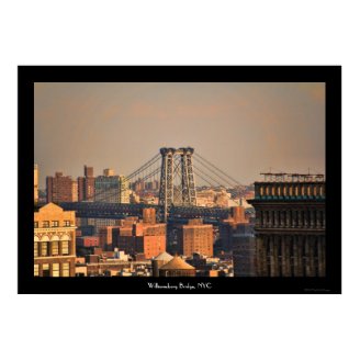 Williamsburg Bridge NYC on a cloudy day Print