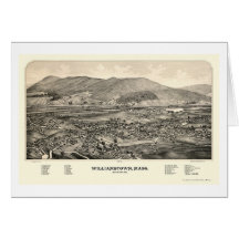 Williamstown, MA Panoramic Map - 1889 Greeting Cards