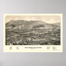 Williamstown, MA Panoramic Map - 1889 Posters