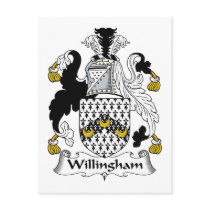 Willingham Family Crest postcards