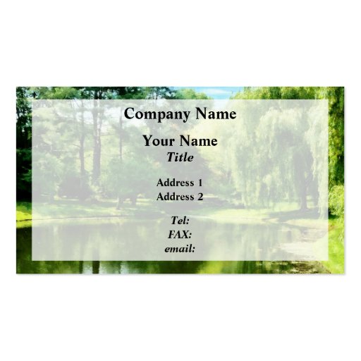 Willow By the Lake Business Card Template (front side)