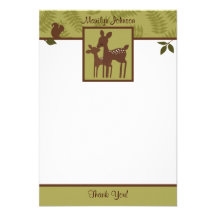 Willow Deer Baby and Mommy Thank You card 3.5"x5 Invite