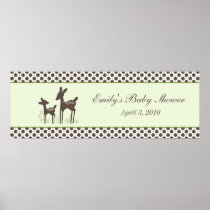 Willow Deer Baby Shower Banner Posters