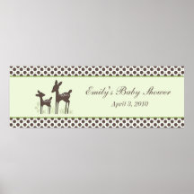 Willow Deer Baby Shower Banner Posters