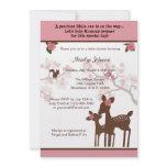 Willow Deer Baby Shower Invitation forest PINK