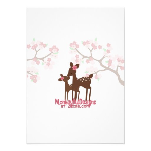 Willow Deer Baby Shower Invitation forest PINK