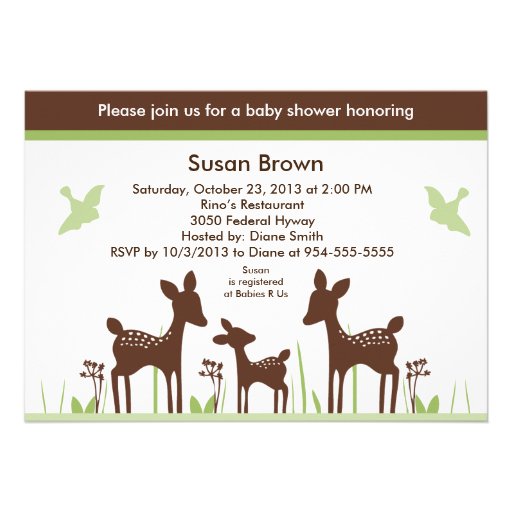 Willow Deer Baby Shower Invitation So Cute