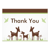 Willow Deer Baby Shower Thank You Card