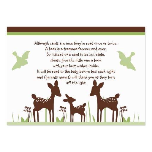 Willow Deer Family with birds Favor/Tags Business Card