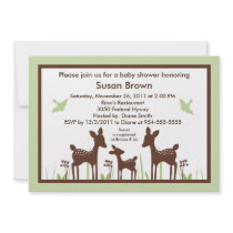 Willow Deer Green Baby Shower Invitation