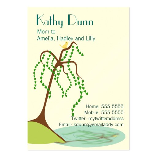 Willow Mom Calling Card Business Cards (front side)
