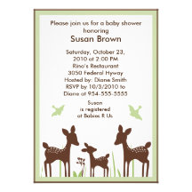 Willow Organic/Deer Baby Shower Invitation