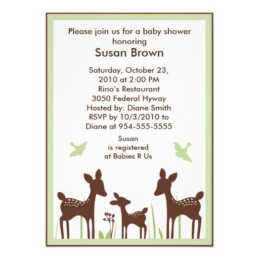 Willow Organic/Deer Baby Shower Invitation