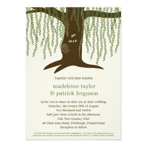 Willow Tree Wedding Invitation