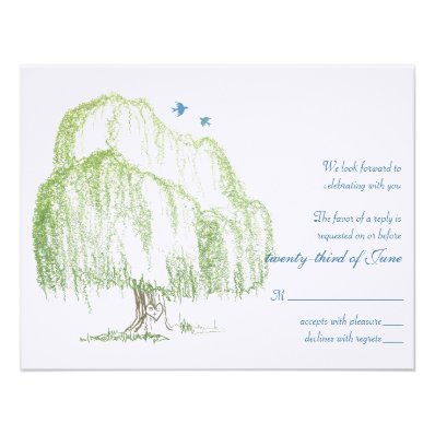 Willow Tree Wedding Response Card Invitation