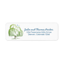 Willow Tree Wedding Return Address Labels