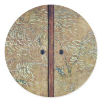 Willow Trees By Eitoku Kano (Best Quality) Round Stickers