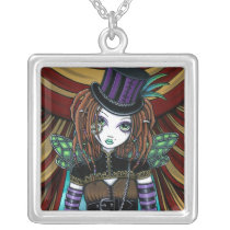 willow, circus, steampunk, fairy, victorian, gothic, faery, fae, faerie, fantasy, pixie, art, myka, jelina, mika, circus arts, Necklace with custom graphic design