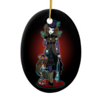 willow, circus, steampunk, fairy, victorian, gothic, faery, fae, faerie, fantasy, pixie, art, myka, jelina, mika, circus arts, Ornament with custom graphic design