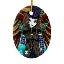 willow, circus, steampunk, fairy, victorian, gothic, faery, fae, faerie, fantasy, pixie, art, myka, jelina, mika, circus arts, Ornament with custom graphic design