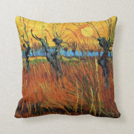 Willows at Sunset by Vincent van Gogh. Throw Pillow