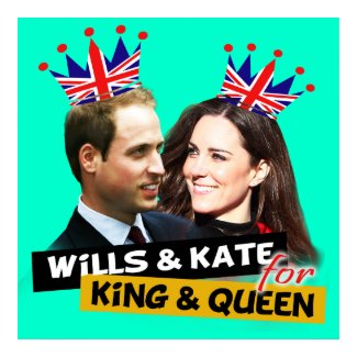 Wills & Kate for King & Queen Royal Wedding Poster print