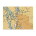 Wilmington, NC Nautical Chart Postcard
