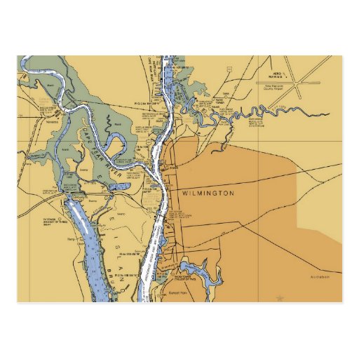 Wilmington, NC Nautical Chart Postcard Zazzle