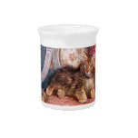 Wilson Hepple: Brown Kitten on an Armchair Pitcher