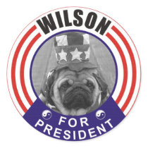 Wilson the Pug for President stickers