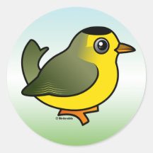 Wilson's Warbler Round Stickers